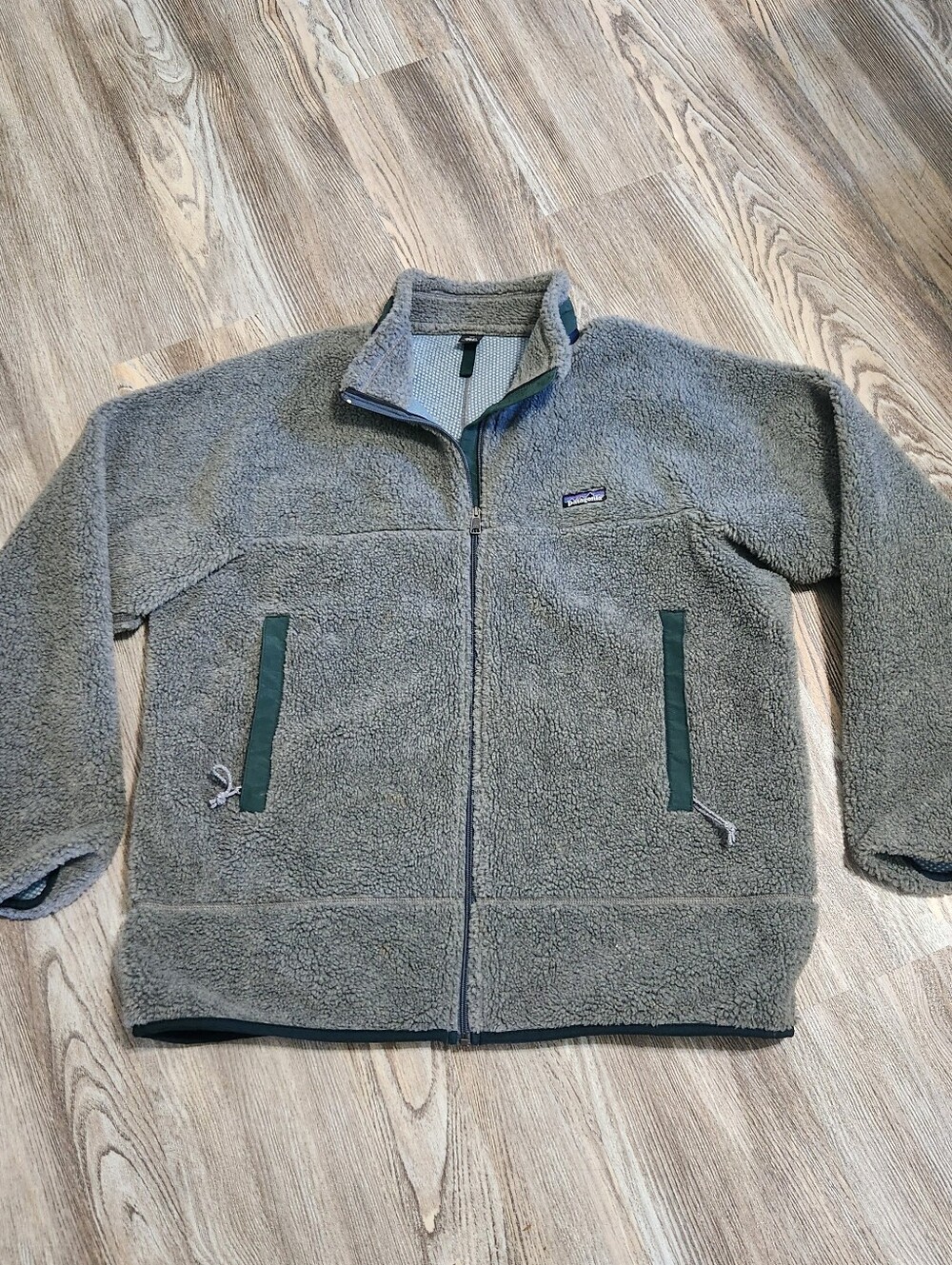 Vintage 90s Patagonia PEF Deep Pile Retro X Fleece Jacket Grey Hunter Mens XXL